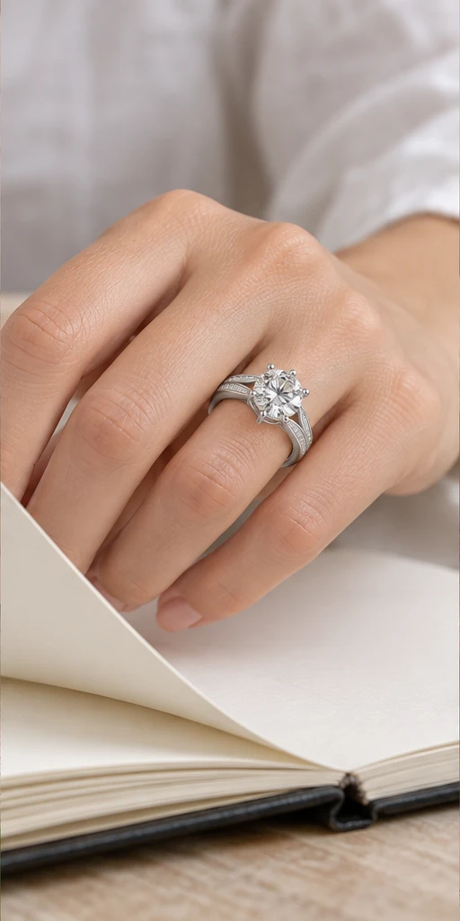 Starlight Lab-Grown Diamond Ring — 3 ct editorial styling