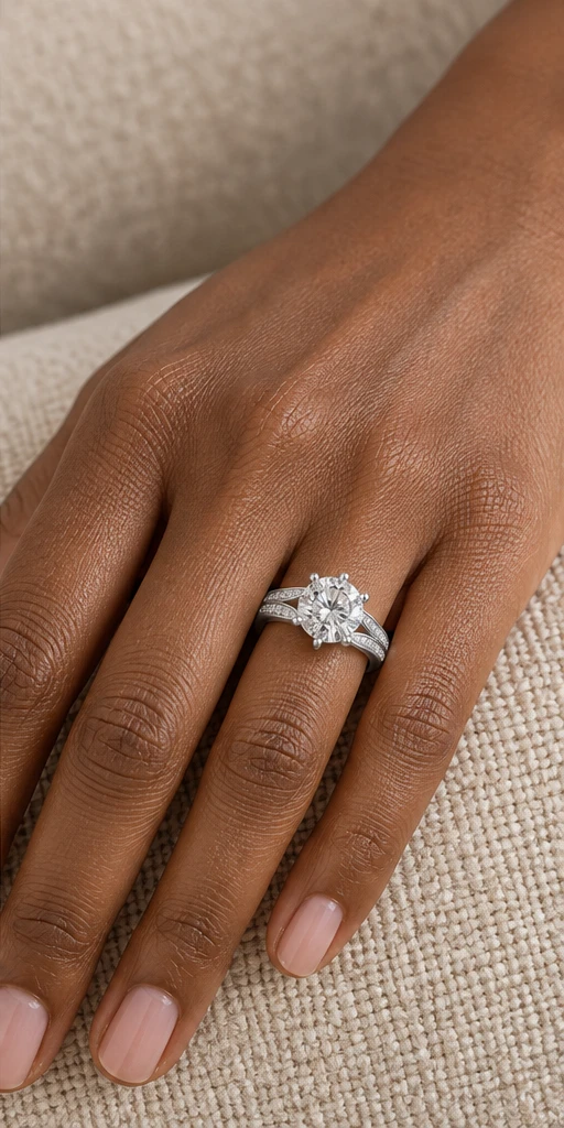 Starlight Lab-Grown Diamond Ring — 3 ct editorial styling