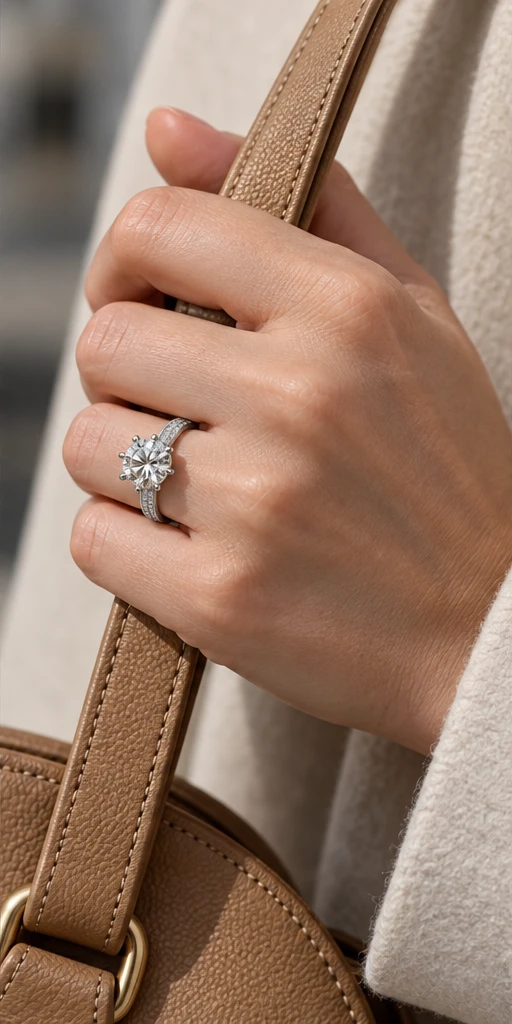 Half-Light Lab-Grown Diamond Ring — 3 ct editorial styling