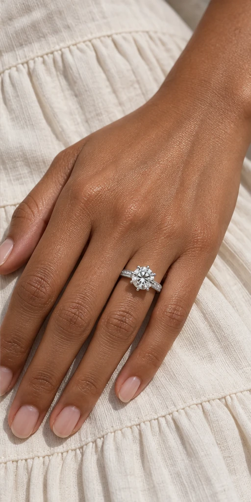 Half-Light Lab-Grown Diamond Ring — 3 ct editorial styling