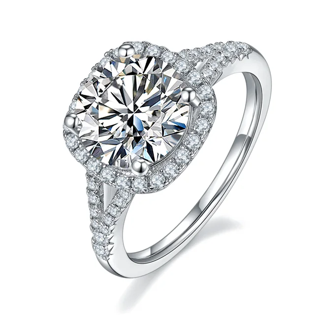 Square Halo Lab-Grown Diamond Ring — 3 ct