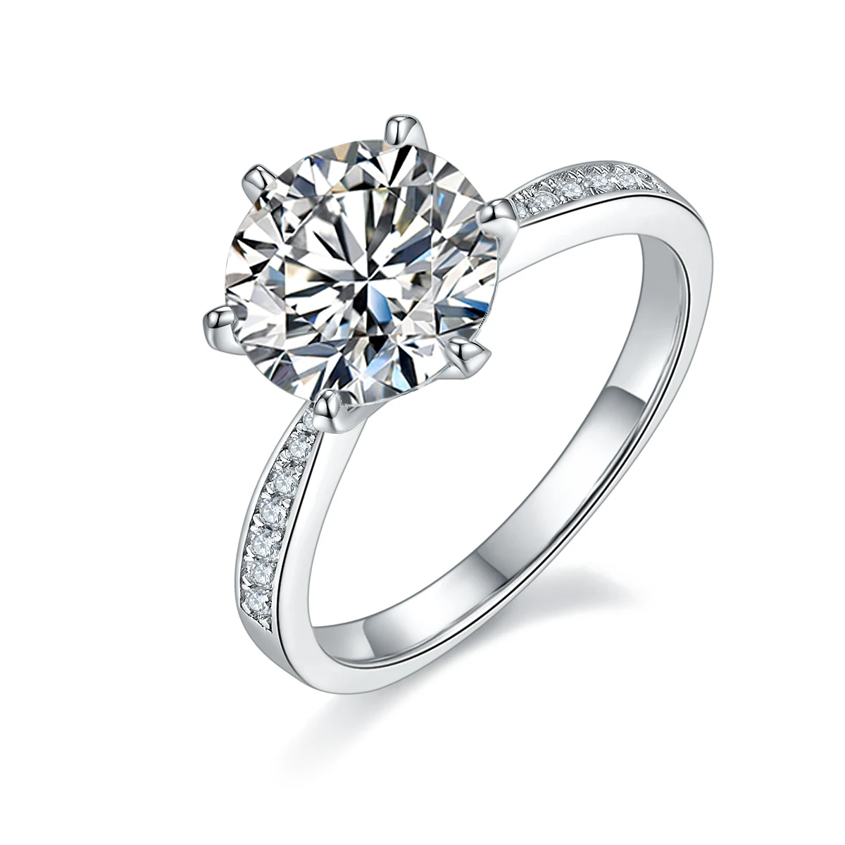 Fluid Accent Lab-Grown Diamond Ring — 3 ct — product view 1
