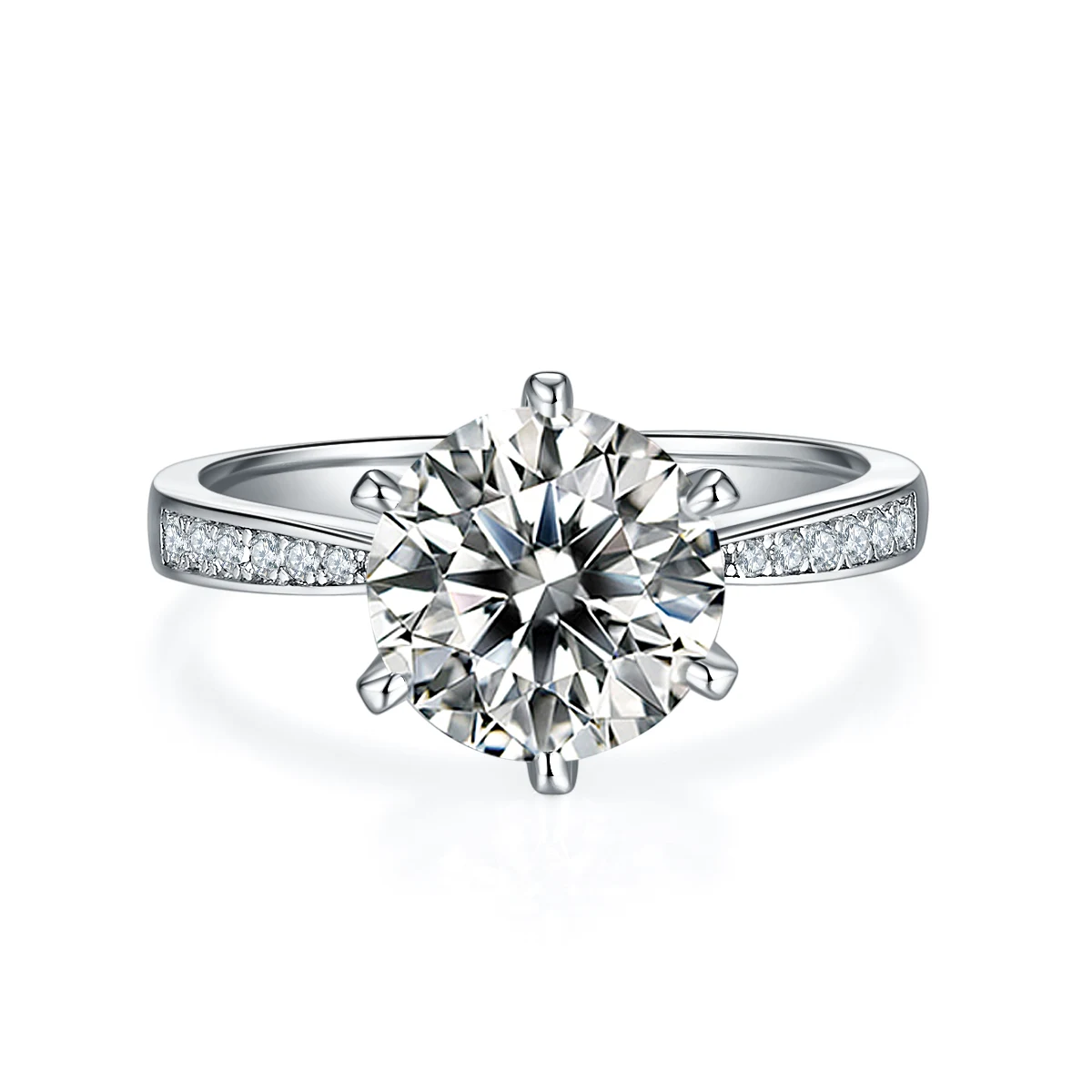 Fluid Accent Lab-Grown Diamond Ring — 3 ct — product view 2
