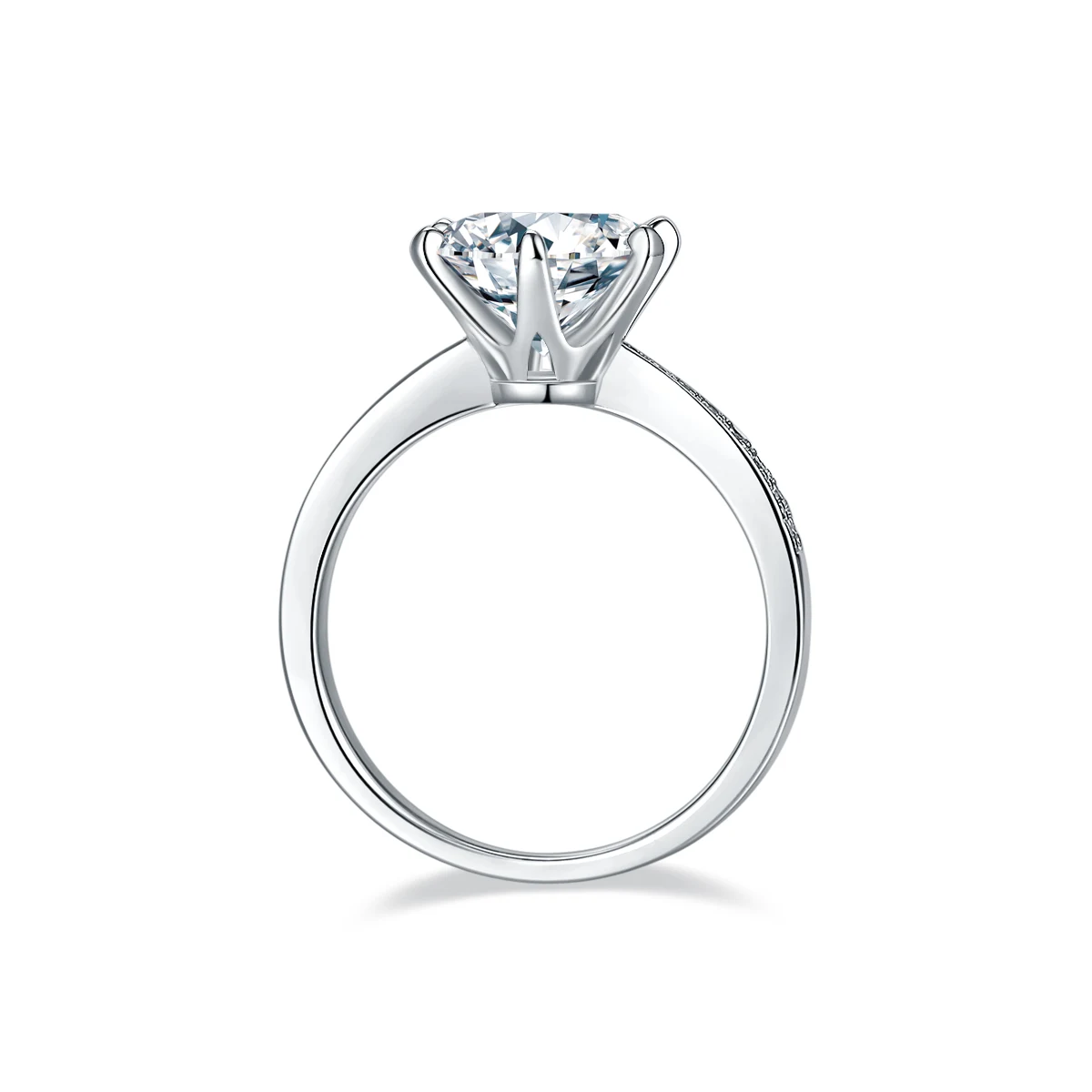 Fluid Accent Lab-Grown Diamond Ring — 3 ct — product view 3