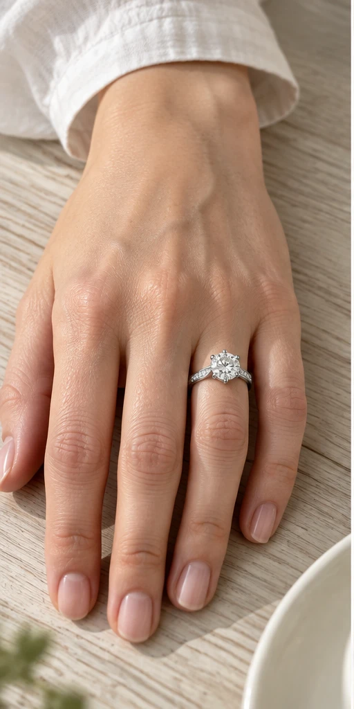 Fluid Accent Lab-Grown Diamond Ring — 3 ct styling