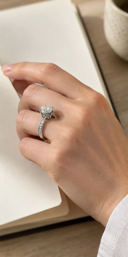 Fluid Accent Lab-Grown Diamond Ring — 3 ct editorial styling