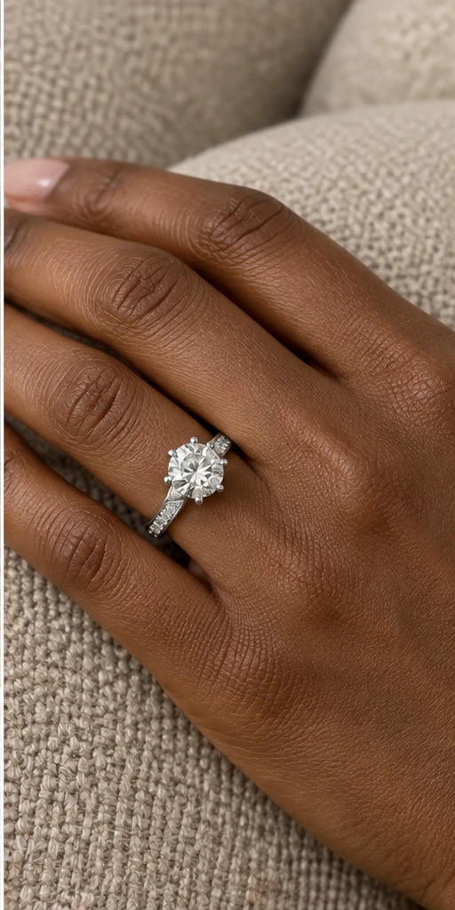 Fluid Accent Lab-Grown Diamond Ring — 3 ct editorial styling