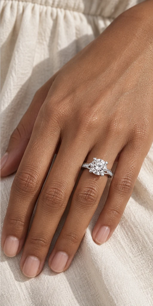 Orbit Lab-Grown Diamond Ring — 3 ct editorial styling
