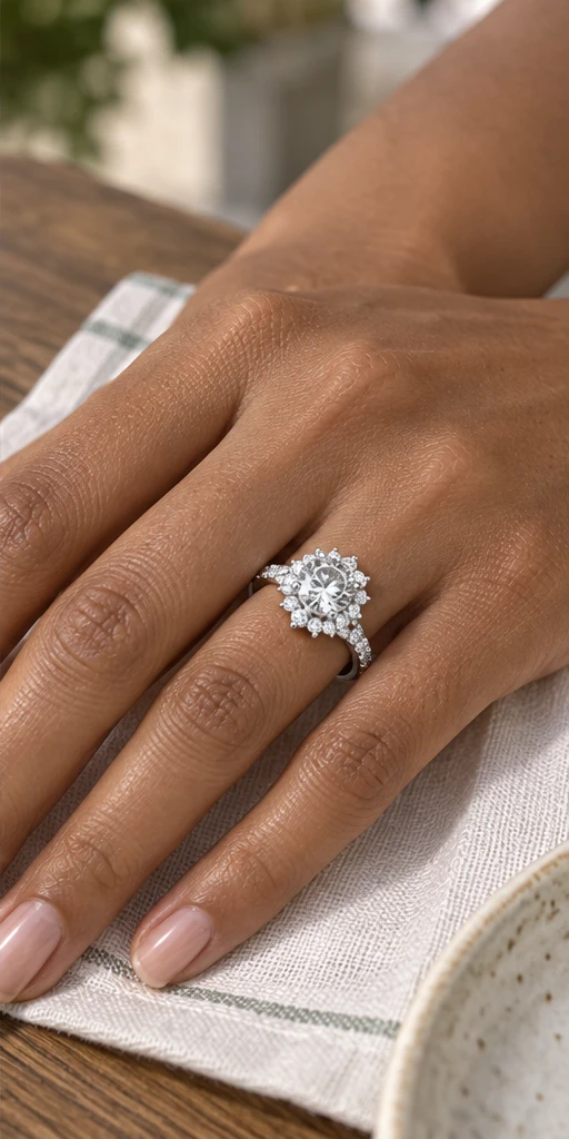 Sunflower Lab-Grown Diamond Ring — 3 ct editorial styling