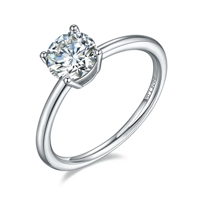 Round Solitaire Lab-Grown Diamond Ring — 1 ct