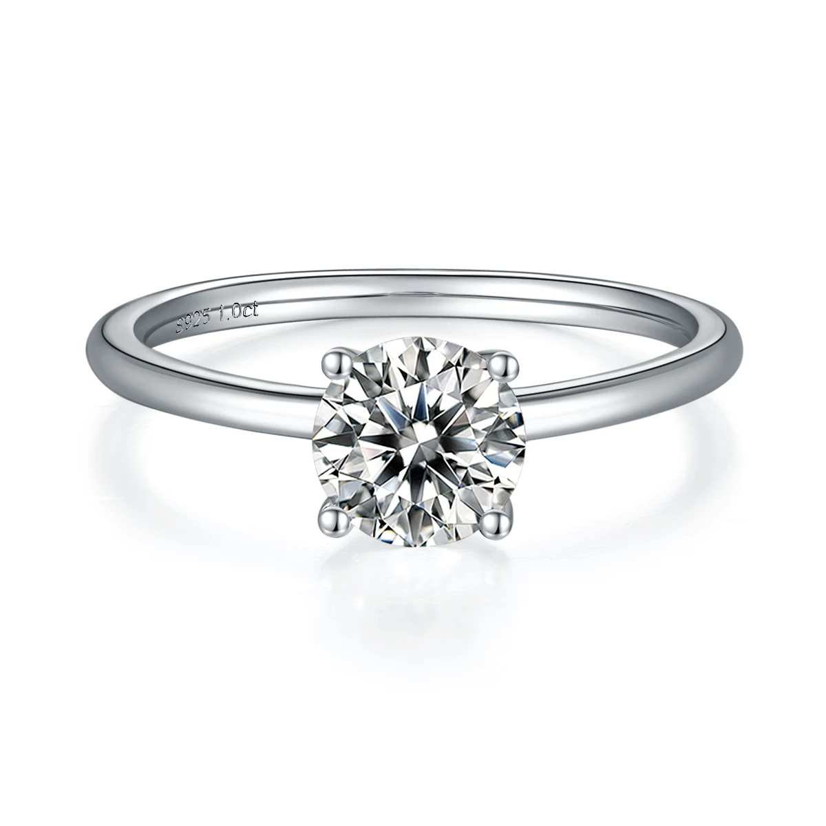 Round Solitaire Lab-Grown Diamond Ring — 1 ct — product view 2