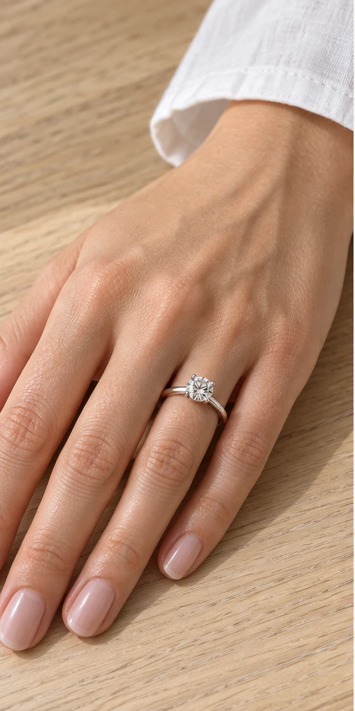Round Solitaire Lab-Grown Diamond Ring — 1 ct styling