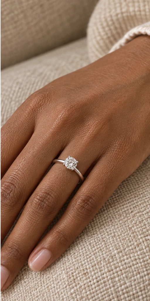 Round Solitaire Lab-Grown Diamond Ring — 1 ct editorial styling