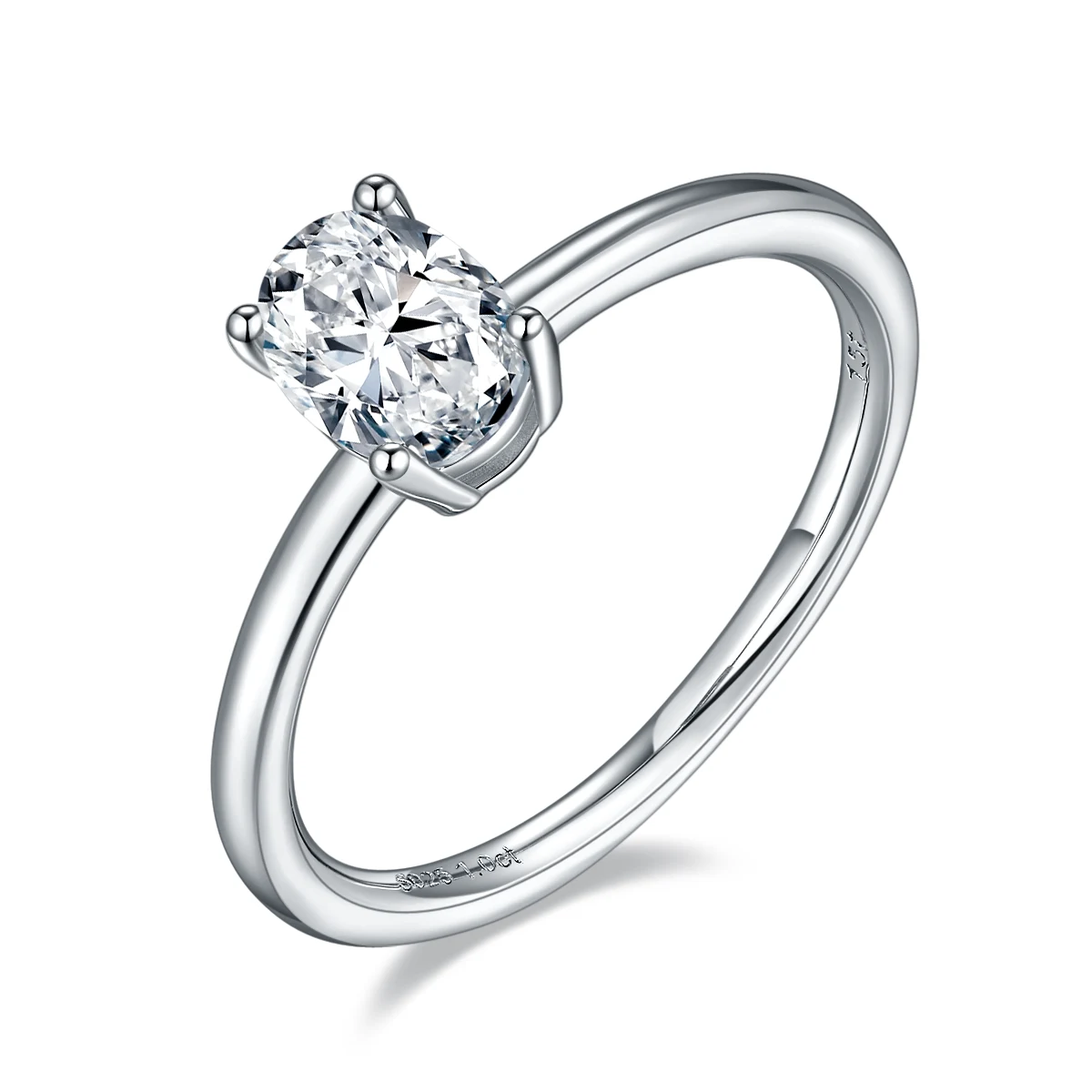 Oval Solitaire Lab-Grown Diamond Ring — 1 ct — product view 1