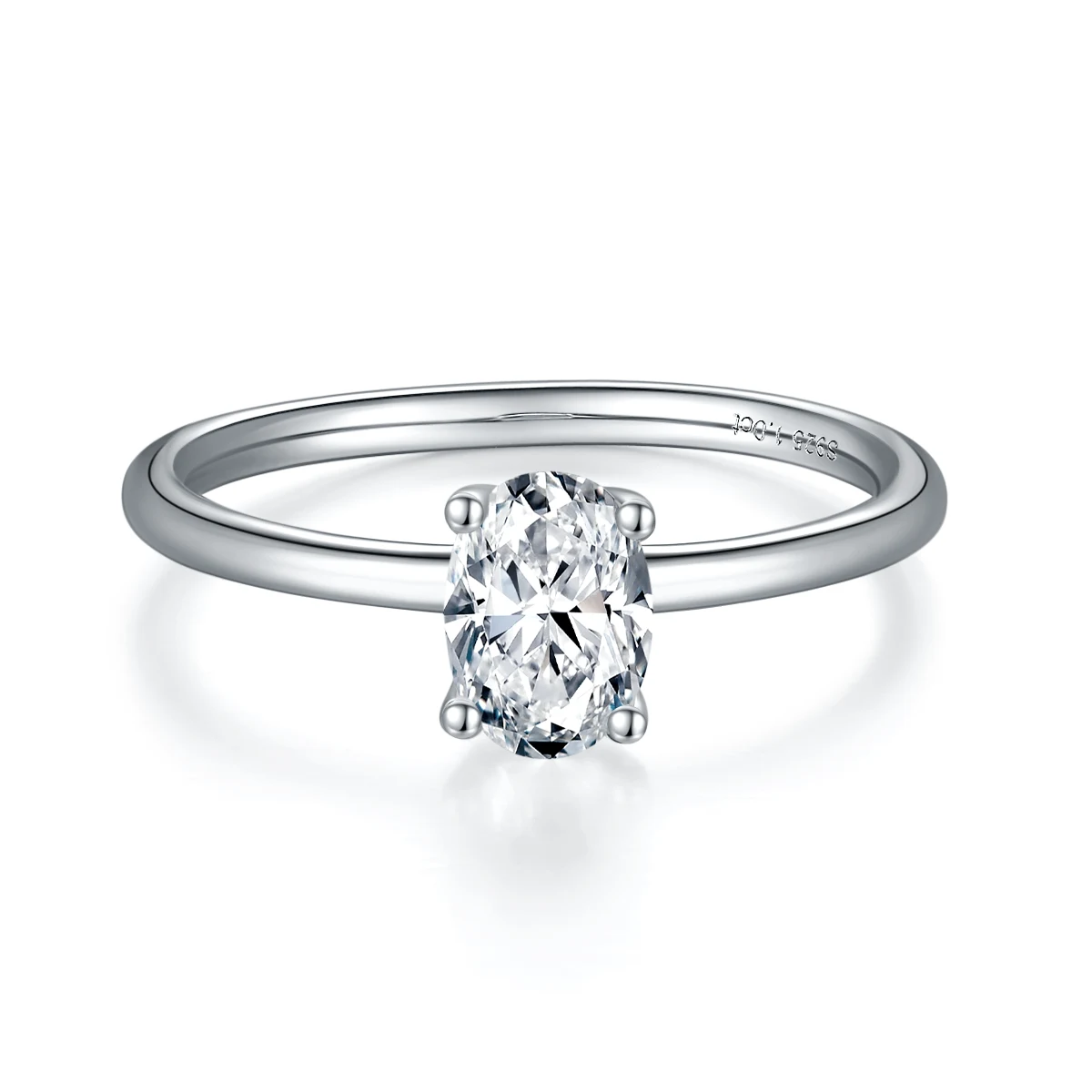 Oval Solitaire Lab-Grown Diamond Ring — 1 ct — product view 2