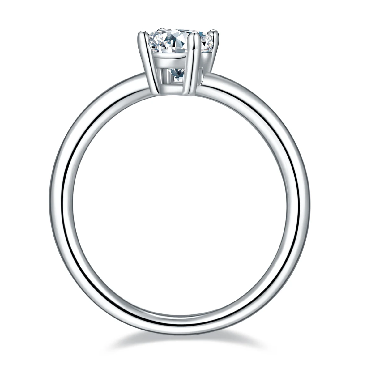 Oval Solitaire Lab-Grown Diamond Ring — 1 ct — product view 3