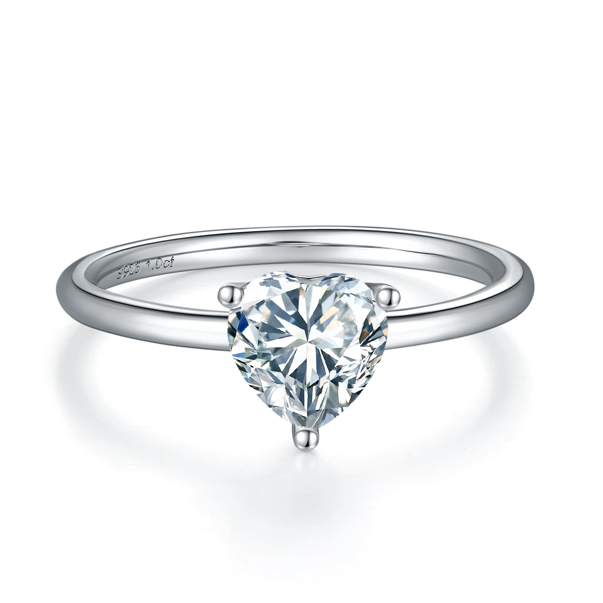 Heart Solitaire Lab-Grown Diamond Ring — 1 ct — product view 2