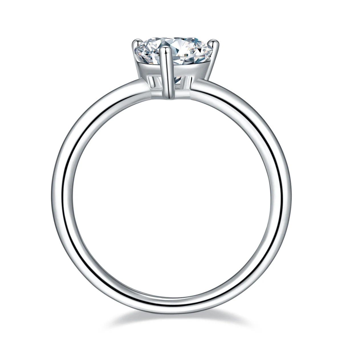 Heart Solitaire Lab-Grown Diamond Ring — 1 ct — product view 3