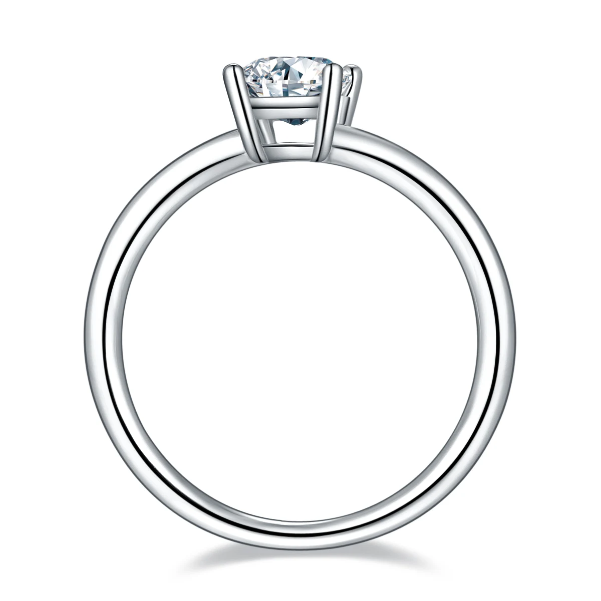 Rectangular Solitaire Lab-Grown Diamond Ring — 1 ct — product view 3