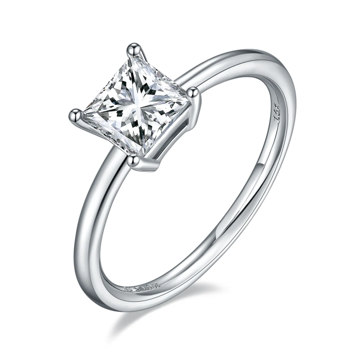Square Solitaire Lab-Grown Diamond Ring — 1 ct — product view 1