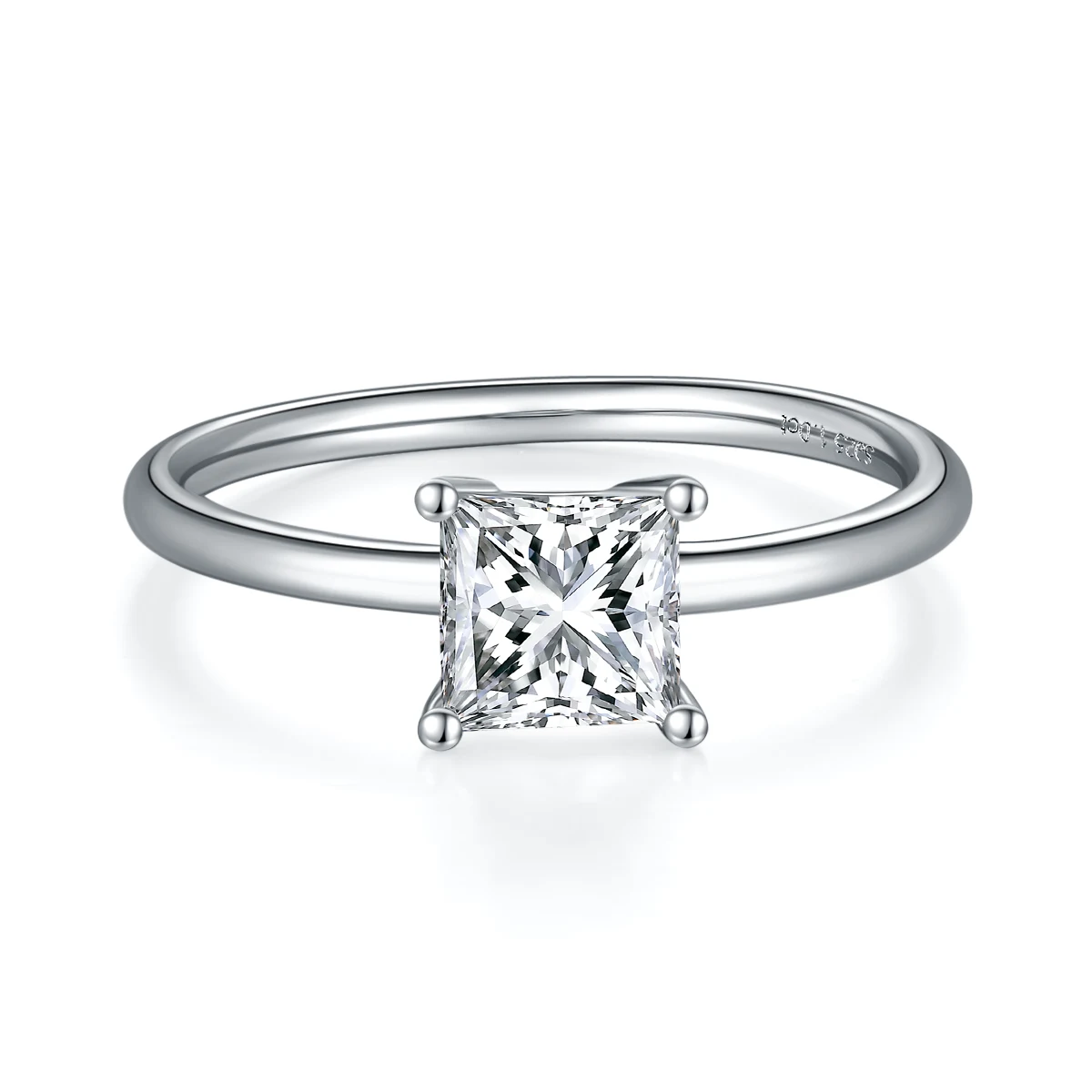 Square Solitaire Lab-Grown Diamond Ring — 1 ct — product view 2