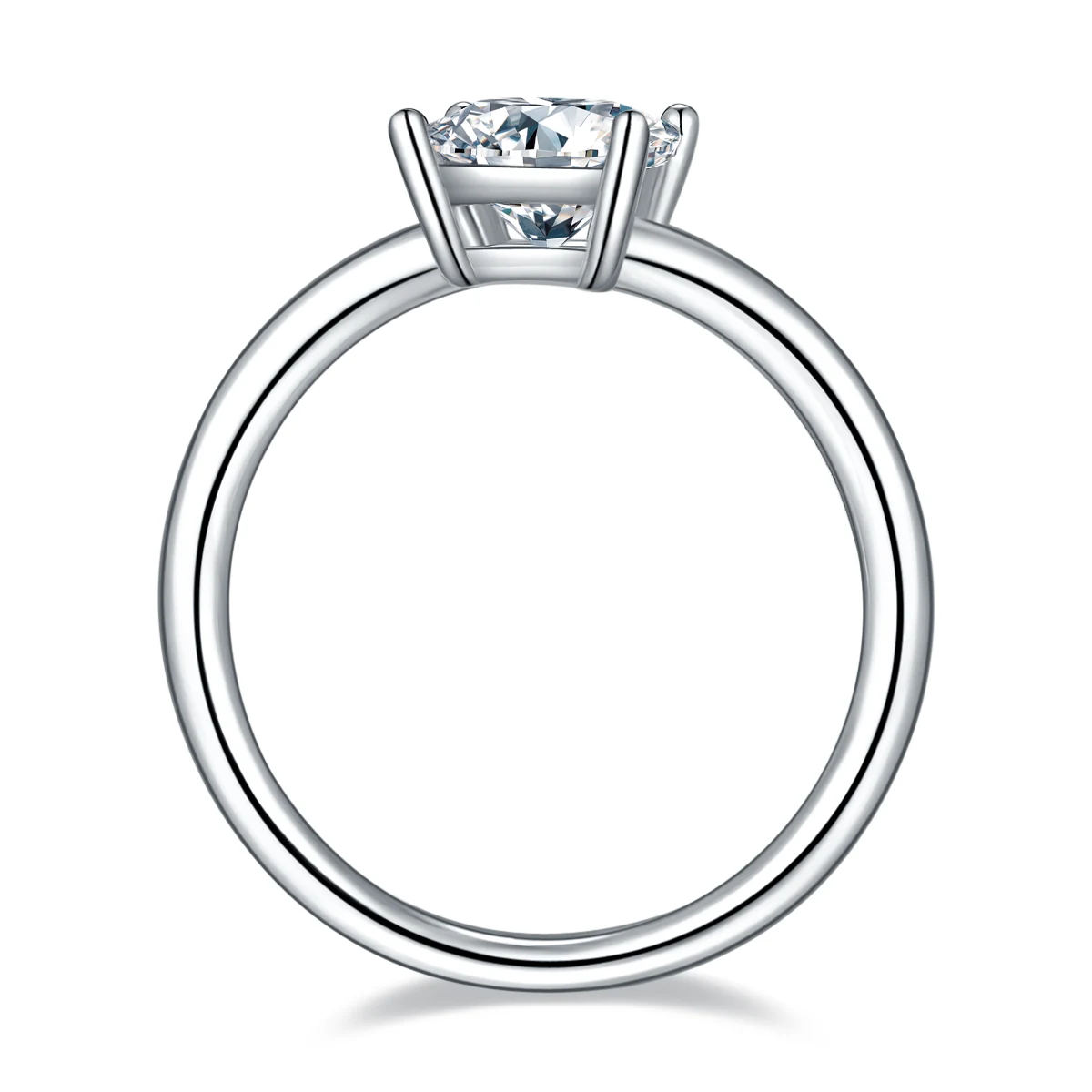 Square Solitaire Lab-Grown Diamond Ring — 1 ct — product view 3