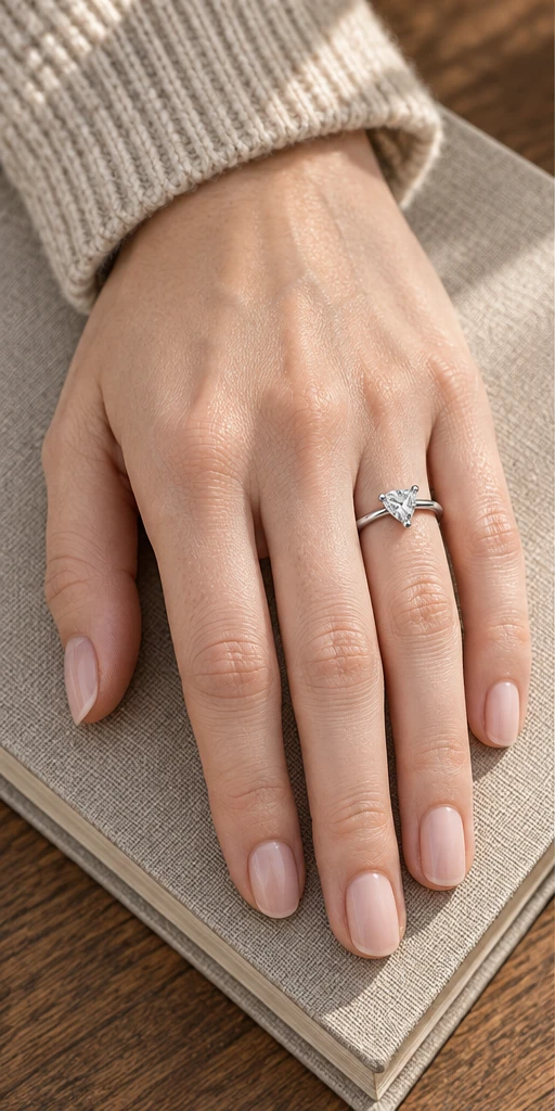 1 ct Trillion Solitaire Diamond Ring styling