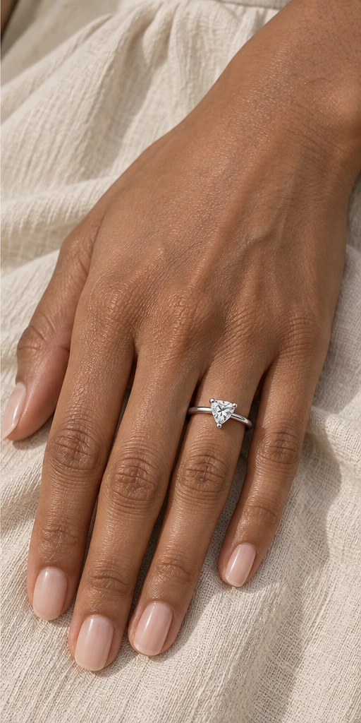 1 ct Trillion Solitaire Diamond Ring editorial styling