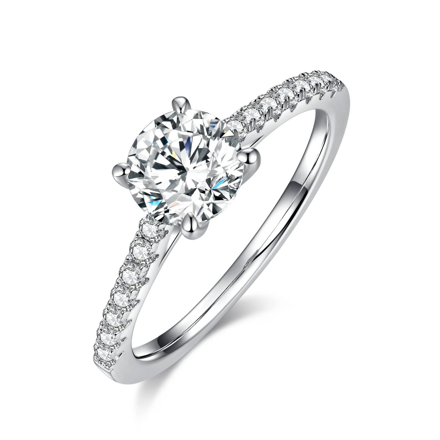Round Accent Lab-Grown Diamond Ring — 1 ct — product view 1