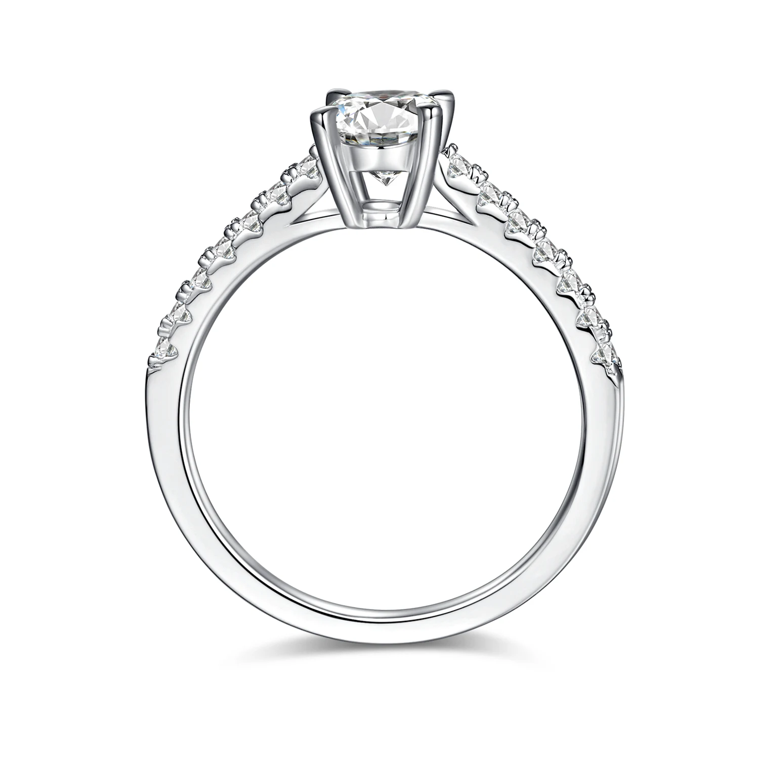 Oval Accent Lab-Grown Diamond Ring — 1 ct — product view 3
