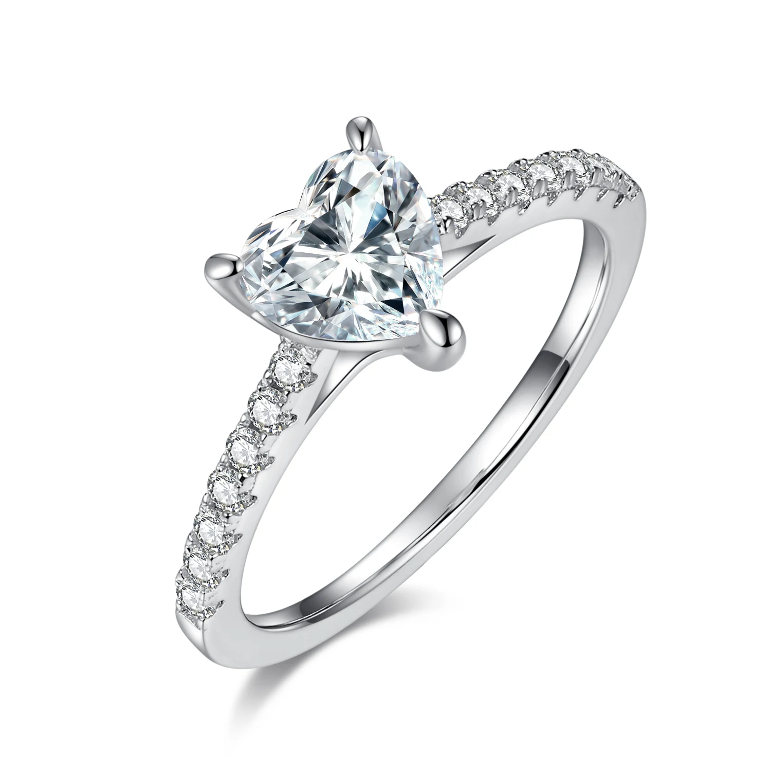 Heart Accent Lab-Grown Diamond Ring — 1 ct — product view 1