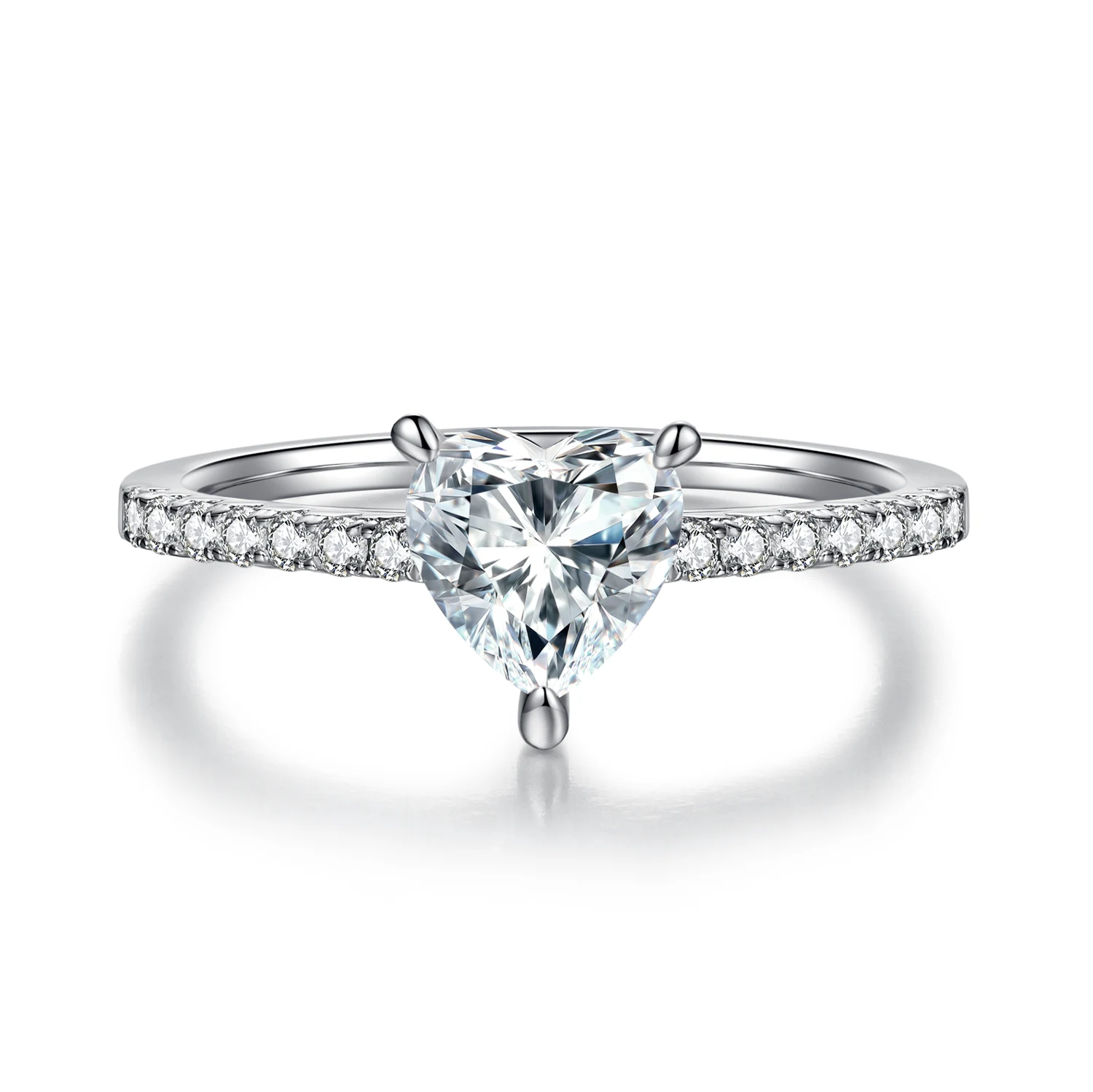 Heart Accent Lab-Grown Diamond Ring — 1 ct — product view 2