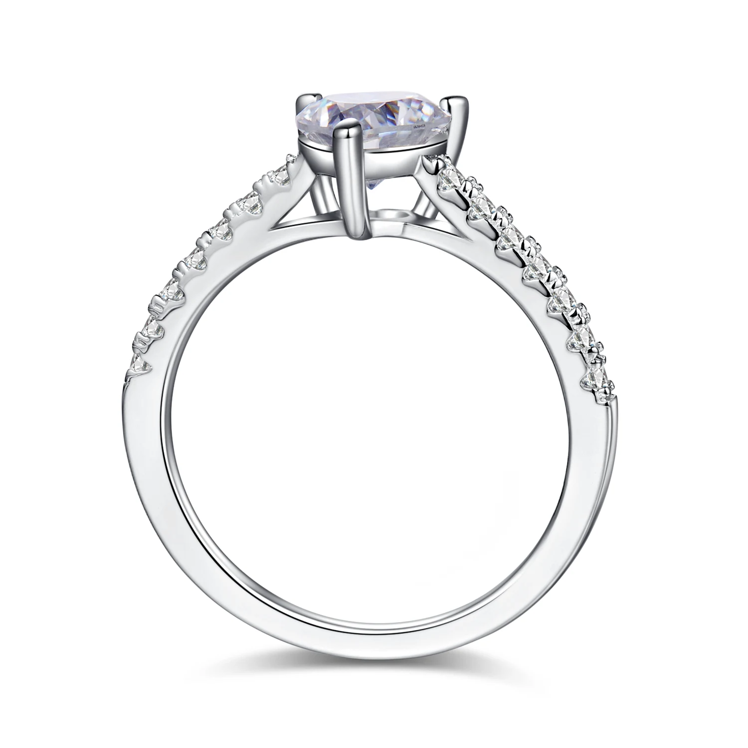Heart Accent Lab-Grown Diamond Ring — 1 ct — product view 3
