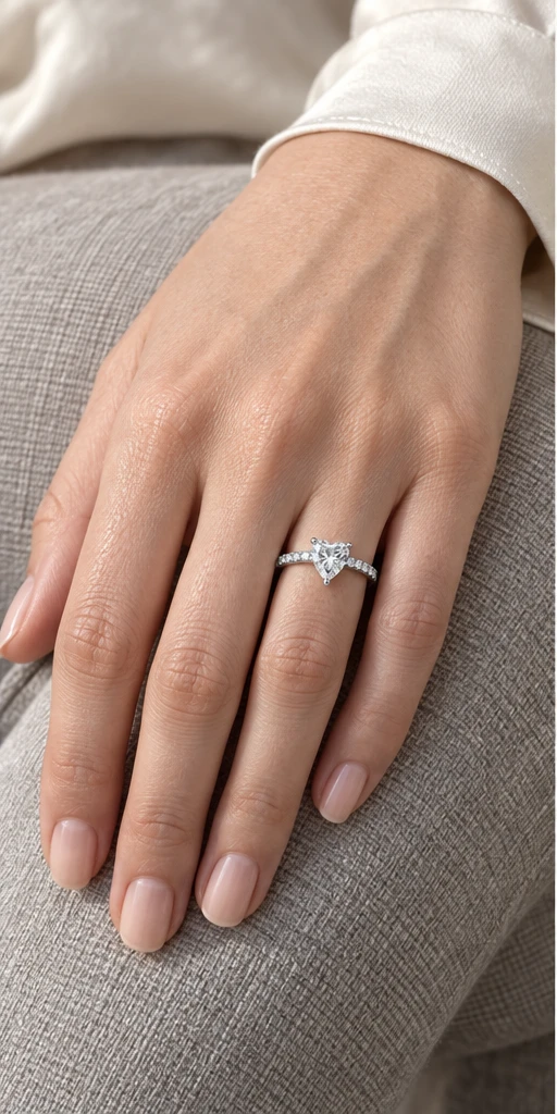 Heart Accent Lab-Grown Diamond Ring — 1 ct styling