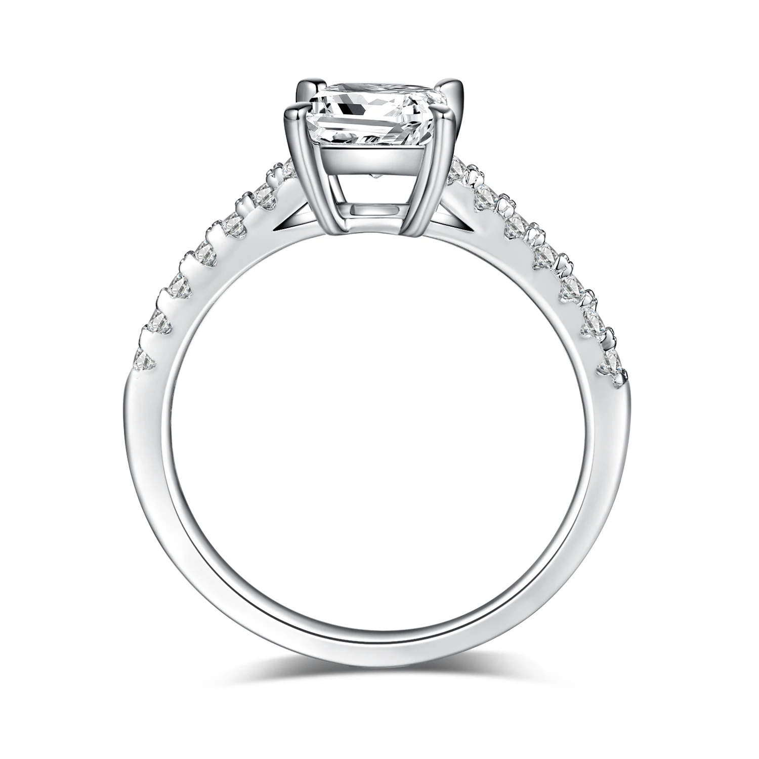 Square Accent Lab-Grown Diamond Ring — 1 ct — product view 3