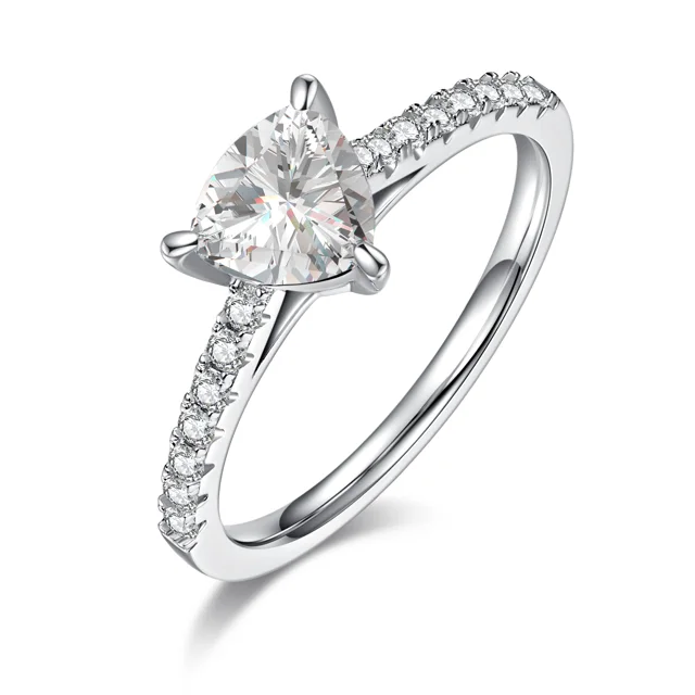 Trillion Accent Lab-Grown Diamond Ring — 1 ct