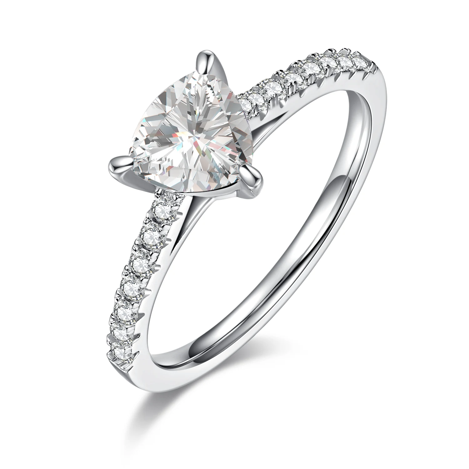 Trillion Accent Lab-Grown Diamond Ring — 1 ct — product view 1