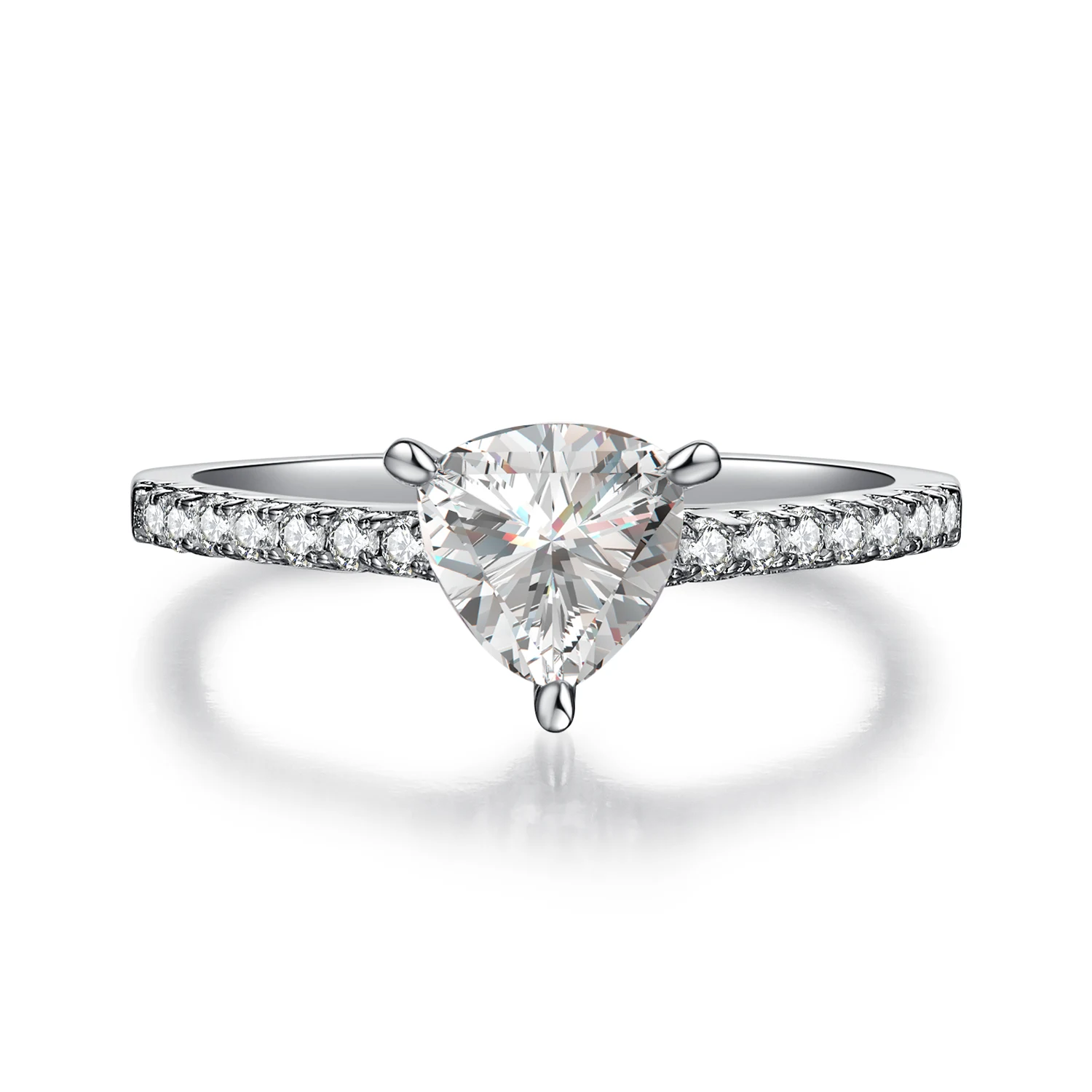 Trillion Accent Lab-Grown Diamond Ring — 1 ct — product view 2
