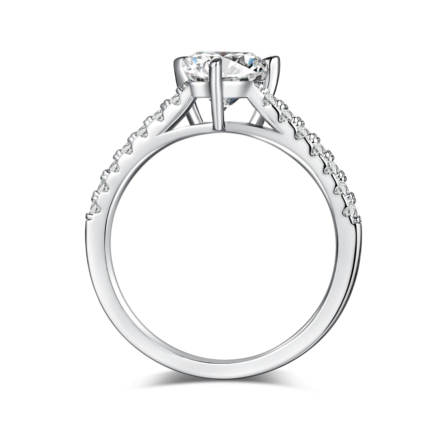 Trillion Accent Lab-Grown Diamond Ring — 1 ct — product view 3
