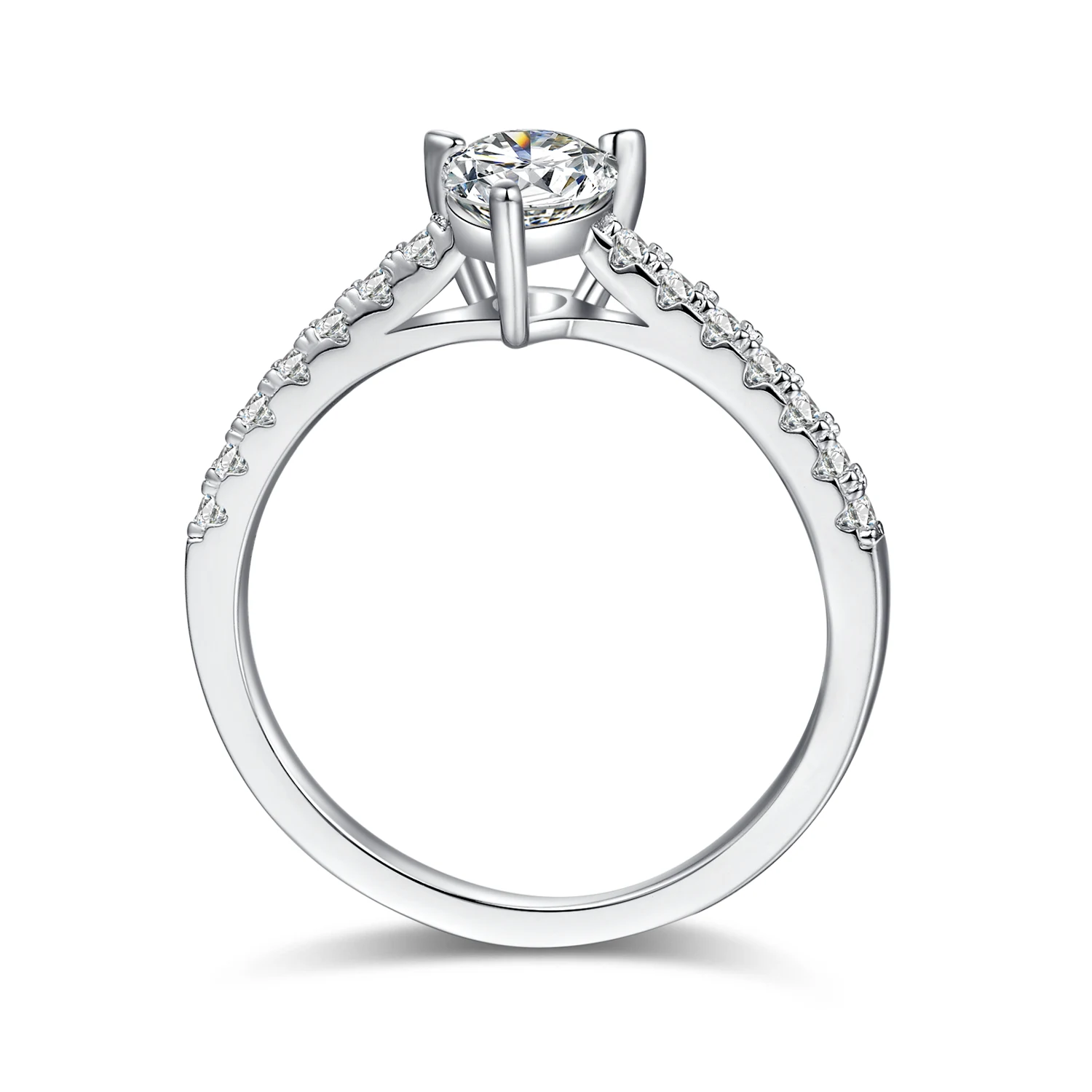 Pear Accent Lab-Grown Diamond Ring — 1 ct — product view 3