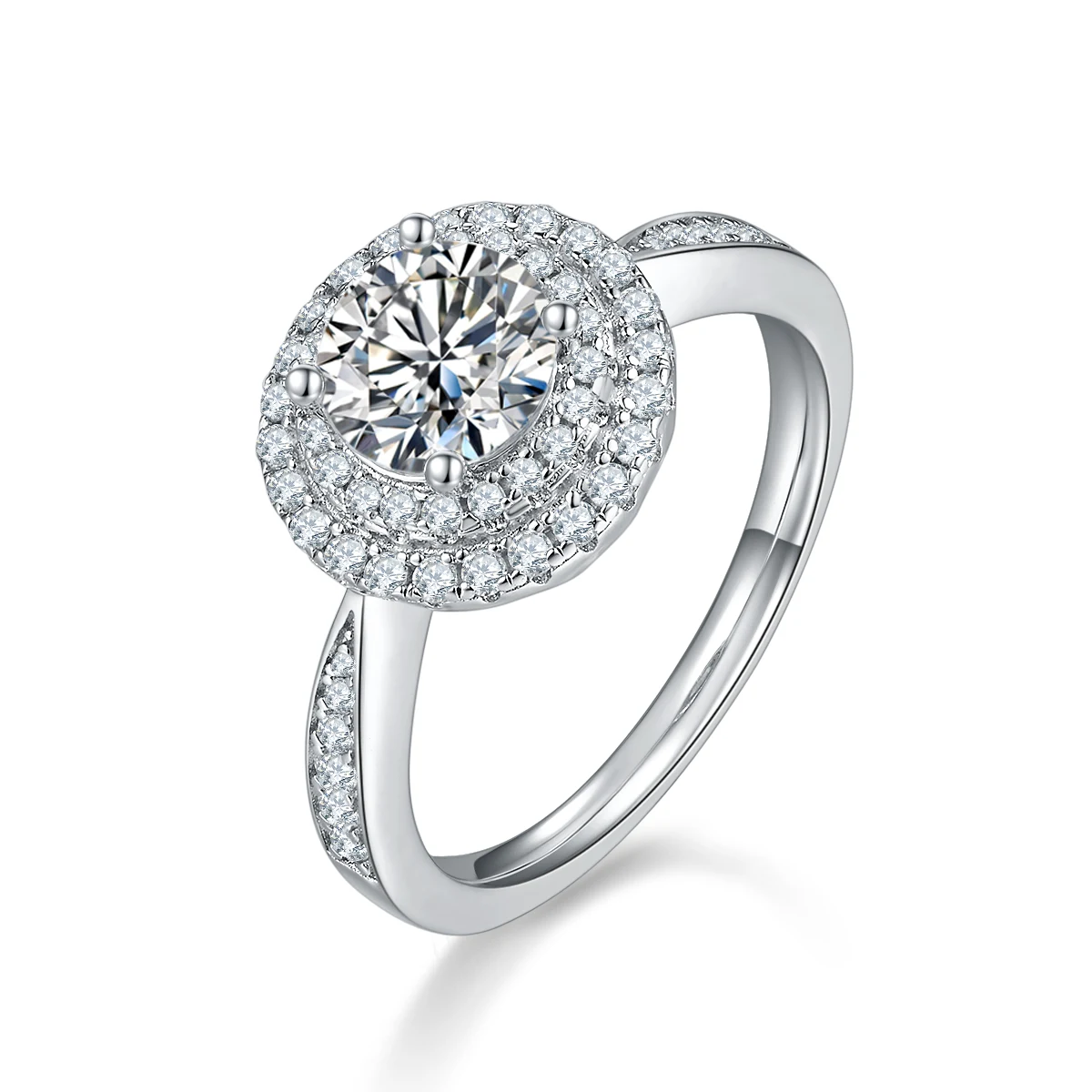 Round Halo Lab-Grown Diamond Ring — 1 ct — product view 1