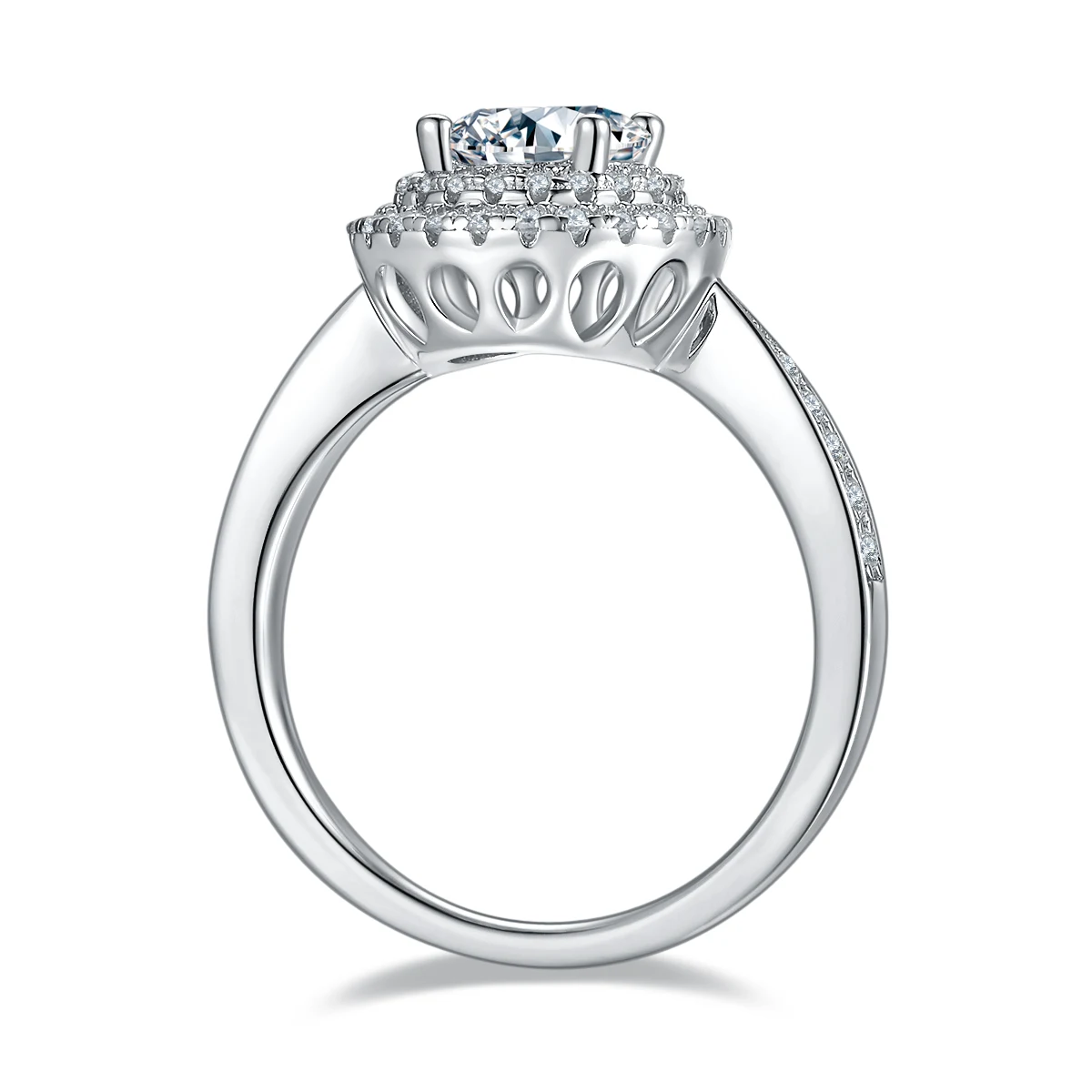 Round Halo Lab-Grown Diamond Ring — 1 ct — product view 2