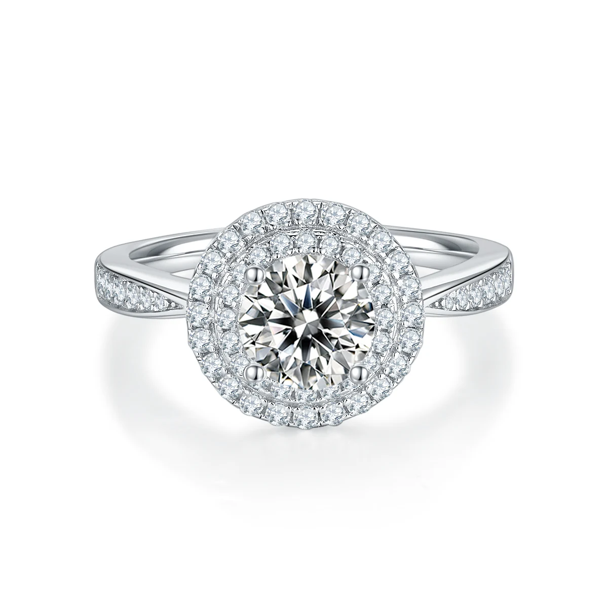 Round Halo Lab-Grown Diamond Ring — 1 ct — product view 3