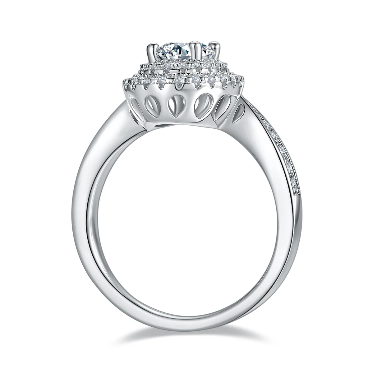 Oval Halo Lab-Grown Diamond Ring — 1 ct — product view 2