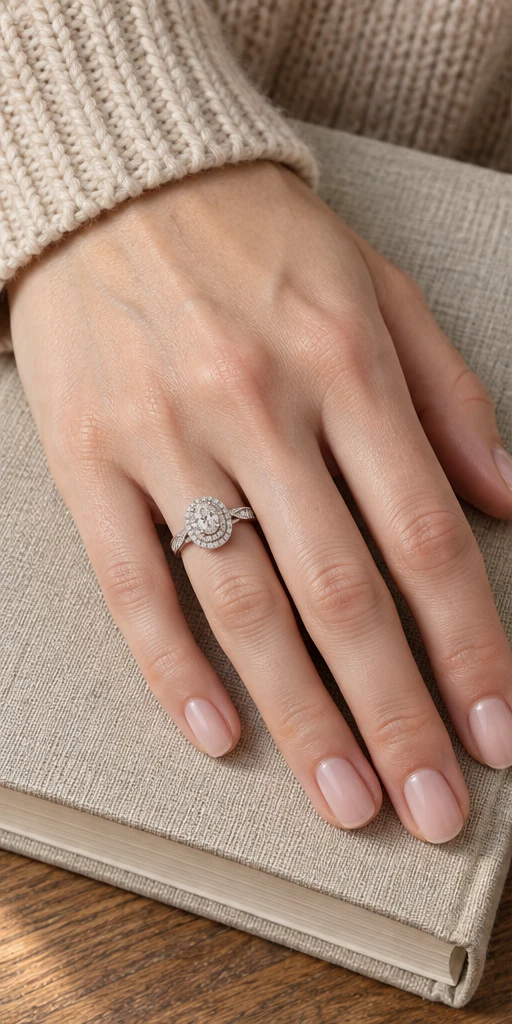 Oval Halo Lab-Grown Diamond Ring — 1 ct styling