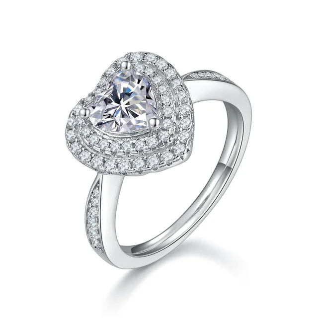 Heart Halo Lab-Grown Diamond Ring — 1 ct