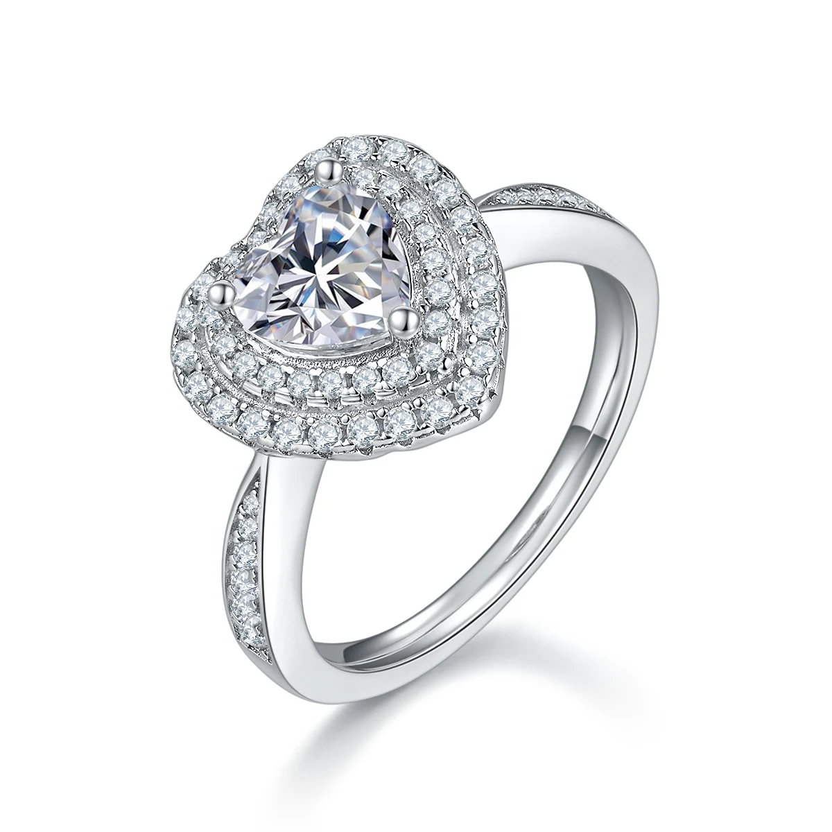 Heart Halo Lab-Grown Diamond Ring — 1 ct — product view 1