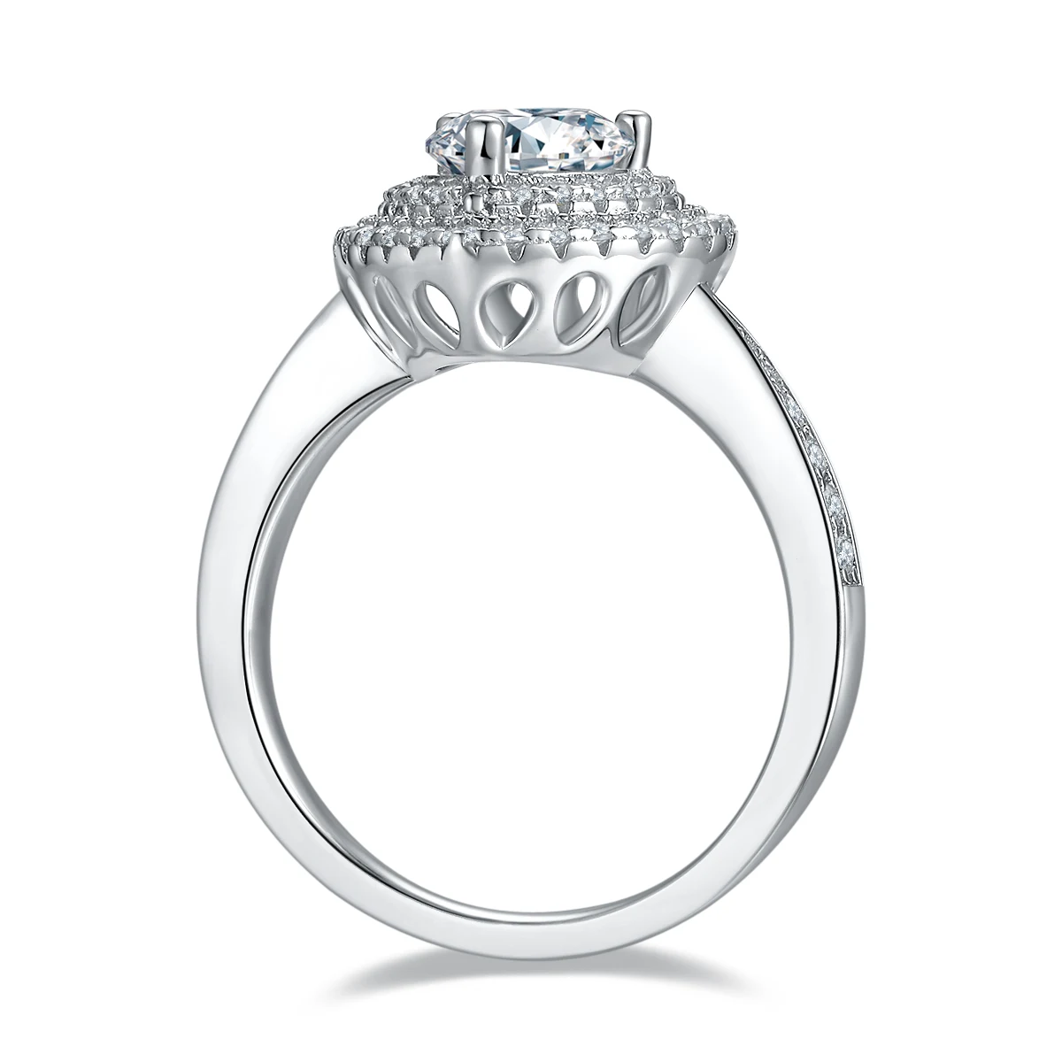 Heart Halo Lab-Grown Diamond Ring — 1 ct — product view 2
