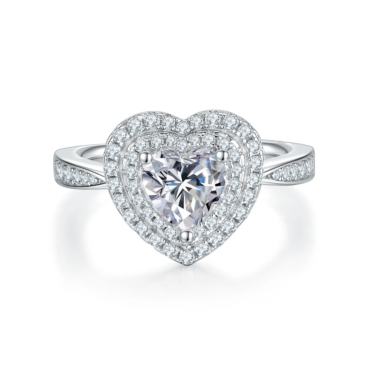Heart Halo Lab-Grown Diamond Ring — 1 ct — product view 3