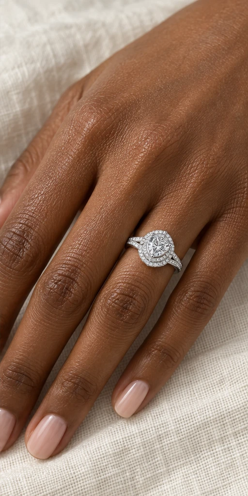 Heart Halo Lab-Grown Diamond Ring — 1 ct editorial styling